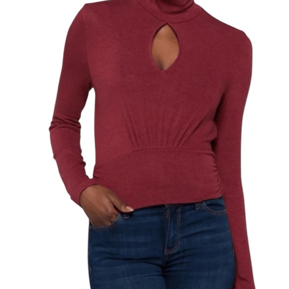 Brea Canyon Women's Roza Long Sleeve Blouse Keyhole Front Knit Shirt Sz XXL - Picture 1 of 11